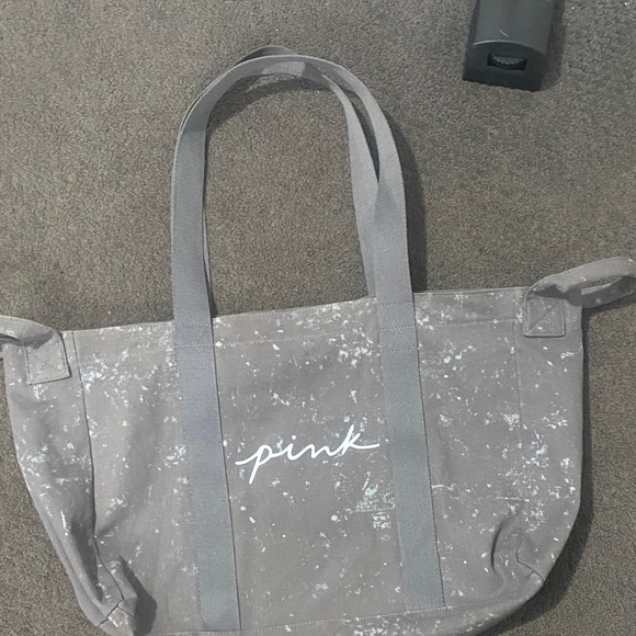 PINK Victoria's Secret Handbags - PINK Victoria's Secret Splatter Gray Tote